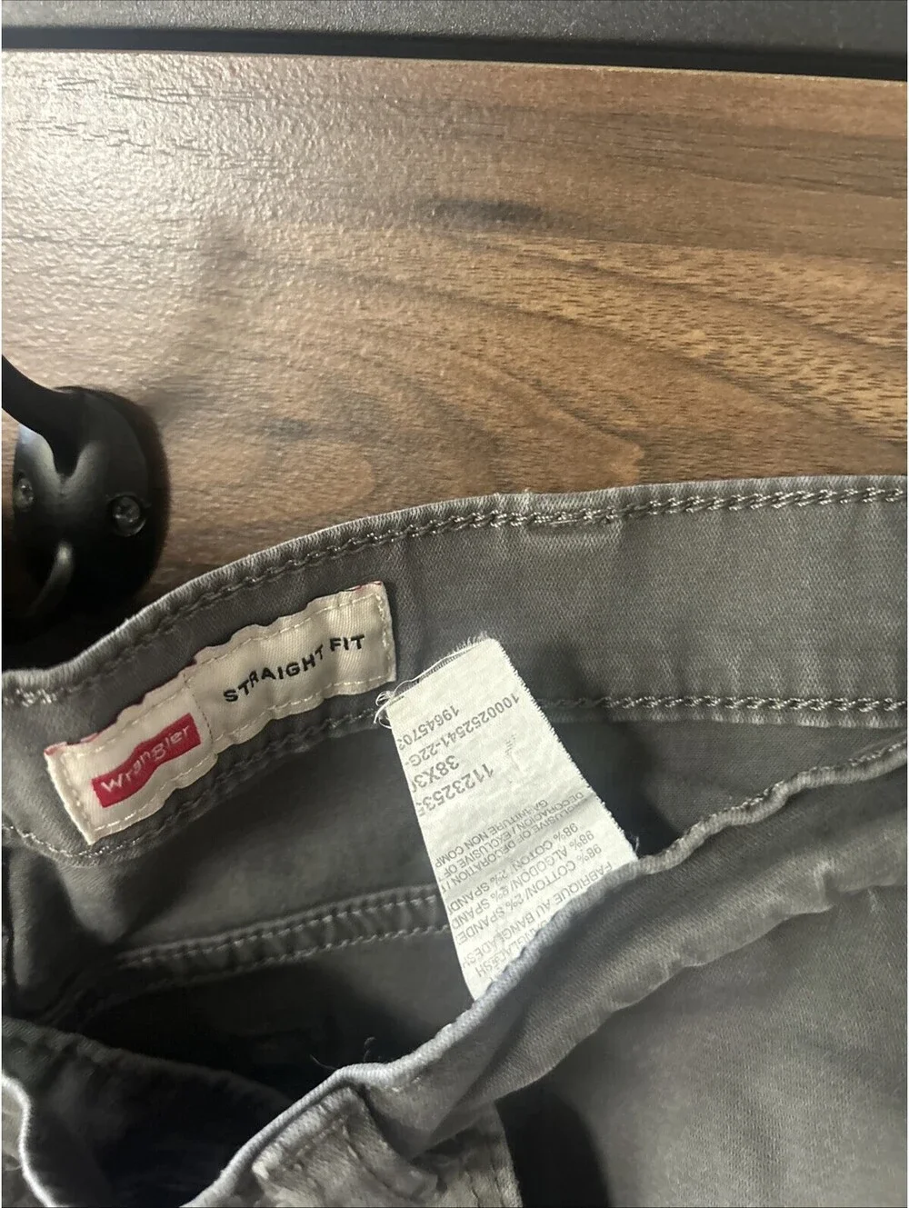 Wrangler 38x30 Straight Fit Gray Jeans